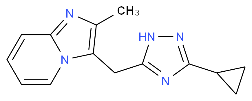 3-[(3-cyclopropyl-1H-1,2,4-triazol-5-yl)methyl]-2-methylimidazo[1,2-a]pyridine_分子结构_CAS_)