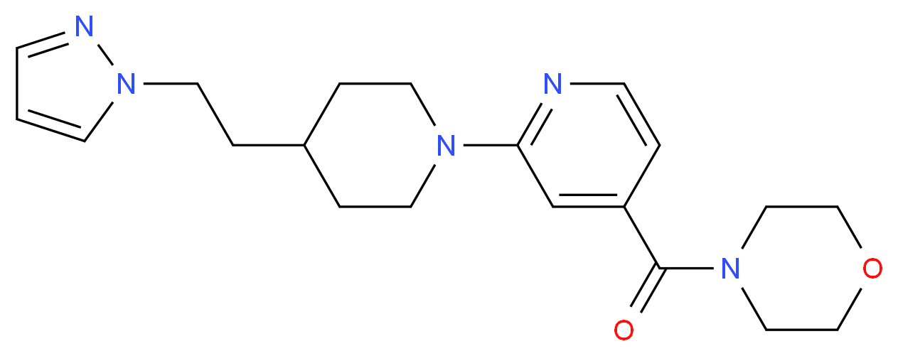 4-(2-{4-[2-(1H-pyrazol-1-yl)ethyl]-1-piperidinyl}isonicotinoyl)morpholine_分子结构_CAS_)