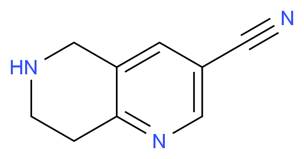 5,6,7,8-tetrahydro-1,6-naphthyridine-3-carbonitrile_分子结构_CAS_1196153-92-0)