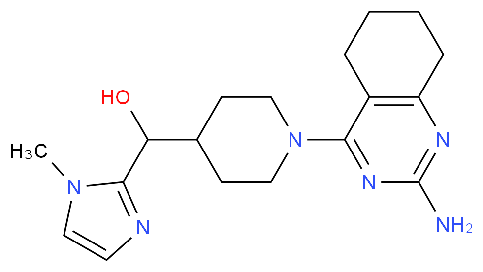 [1-(2-amino-5,6,7,8-tetrahydroquinazolin-4-yl)piperidin-4-yl](1-methyl-1H-imidazol-2-yl)methanol_分子结构_CAS_)