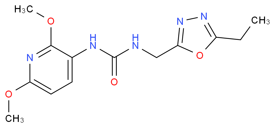N-(2,6-dimethoxypyridin-3-yl)-N'-[(5-ethyl-1,3,4-oxadiazol-2-yl)methyl]urea_分子结构_CAS_)
