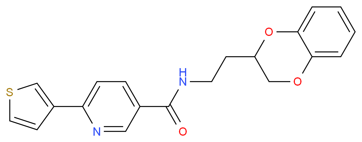 N-[2-(2,3-dihydro-1,4-benzodioxin-2-yl)ethyl]-6-(3-thienyl)nicotinamide_分子结构_CAS_)