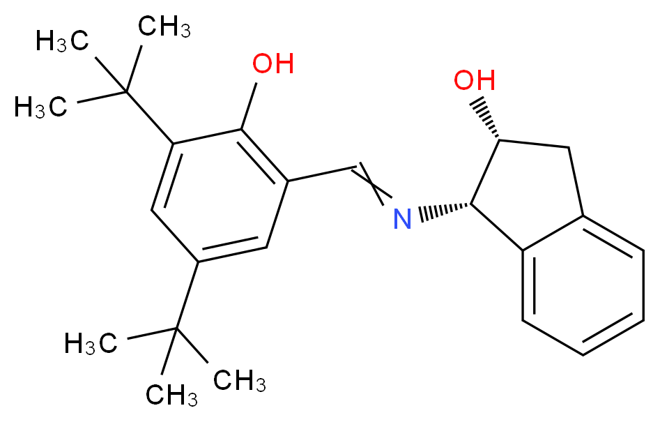 (1S,2R)-1-{[(3,5-di-tert-butyl-2-hydroxyphenyl)methylidene]amino}-2,3-dihydro-1H-inden-2-ol_分子结构_CAS_212378-89-7