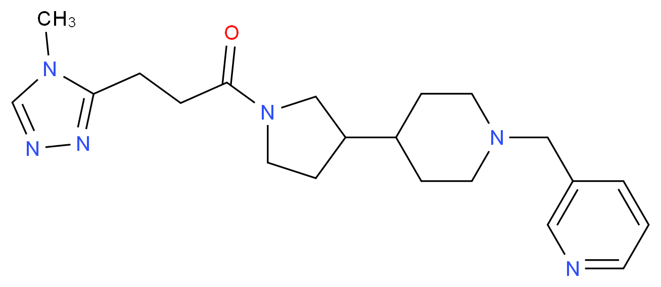 3-[(4-{1-[3-(4-methyl-4H-1,2,4-triazol-3-yl)propanoyl]-3-pyrrolidinyl}-1-piperidinyl)methyl]pyridine_分子结构_CAS_)