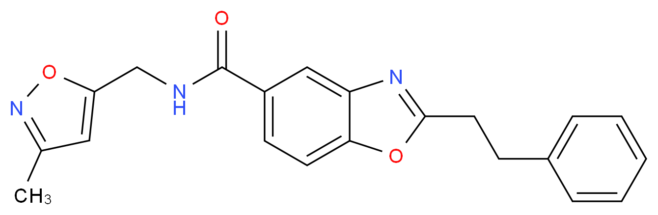 N-[(3-methyl-5-isoxazolyl)methyl]-2-(2-phenylethyl)-1,3-benzoxazole-5-carboxamide_分子结构_CAS_)