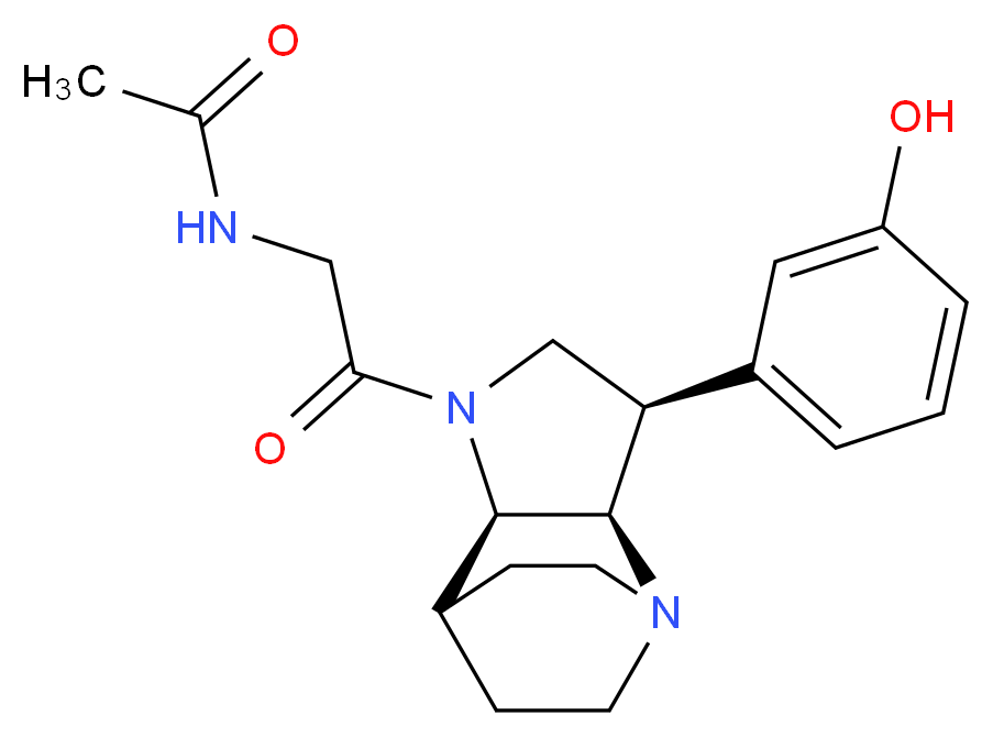 N-{2-[(3R*,3aR*,7aR*)-3-(3-hydroxyphenyl)hexahydro-4,7-ethanopyrrolo[3,2-b]pyridin-1(2H)-yl]-2-oxoethyl}acetamide_分子结构_CAS_)