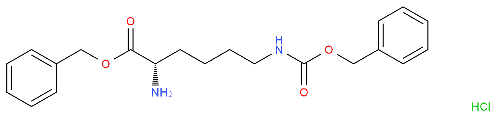 benzyl (2S)-2-amino-6-{[(benzyloxy)carbonyl]amino}hexanoate hydrochloride_分子结构_CAS_114331-06-5