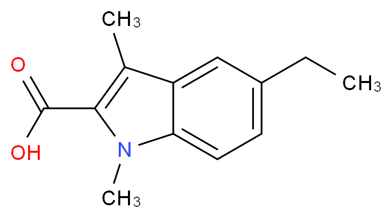 5-ethyl-1,3-dimethyl-1H-indole-2-carboxylic acid_分子结构_CAS_928707-70-4