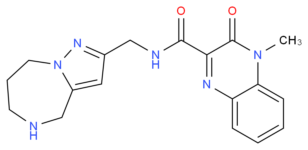 4-methyl-3-oxo-N-(5,6,7,8-tetrahydro-4H-pyrazolo[1,5-a][1,4]diazepin-2-ylmethyl)-3,4-dihydroquinoxaline-2-carboxamide_分子结构_CAS_)