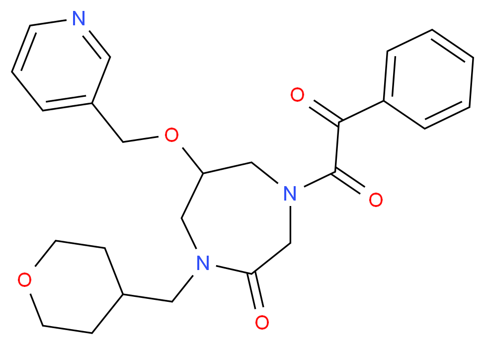 4-[oxo(phenyl)acetyl]-6-(3-pyridinylmethoxy)-1-(tetrahydro-2H-pyran-4-ylmethyl)-1,4-diazepan-2-one_分子结构_CAS_)
