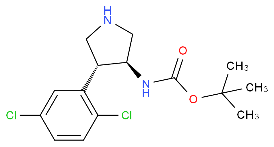 tert-butyl (3S,4R)-4-(2,5-dichlorophenyl)pyrrolidin-3-ylcarbamate_分子结构_CAS_)