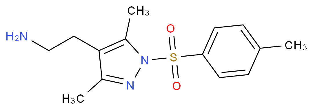 4-(2-Aminoethyl)-3,5-dimethyl-1-[(4-methylbenzene)sulphonyl]-1H-pyrazole_分子结构_CAS_)