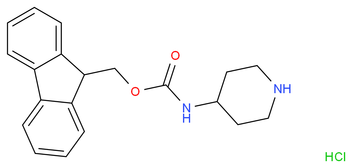 4-(Fmoc-氨基)哌啶 盐酸盐_分子结构_CAS_221352-86-9)