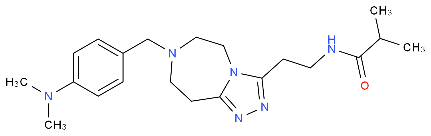 N-(2-{7-[4-(dimethylamino)benzyl]-6,7,8,9-tetrahydro-5H-[1,2,4]triazolo[4,3-d][1,4]diazepin-3-yl}ethyl)-2-methylpropanamide_分子结构_CAS_)