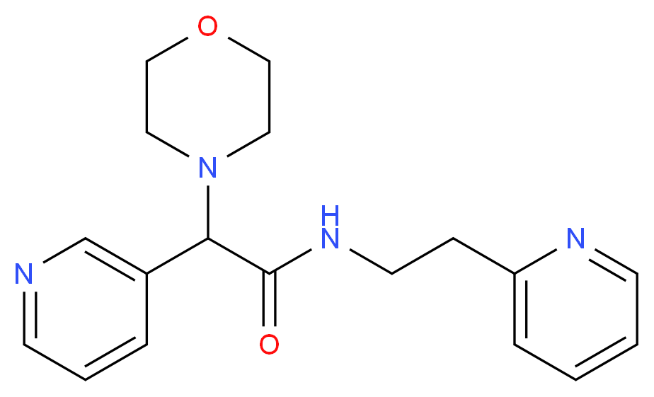 2-morpholin-4-yl-2-pyridin-3-yl-N-(2-pyridin-2-ylethyl)acetamide_分子结构_CAS_)