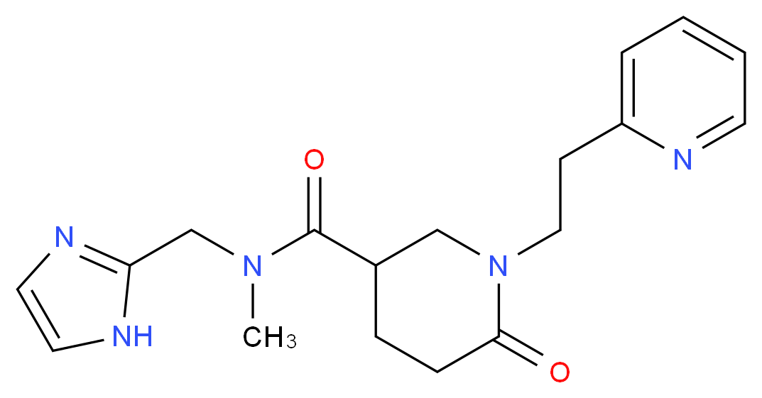 N-(1H-imidazol-2-ylmethyl)-N-methyl-6-oxo-1-[2-(2-pyridinyl)ethyl]-3-piperidinecarboxamide_分子结构_CAS_)