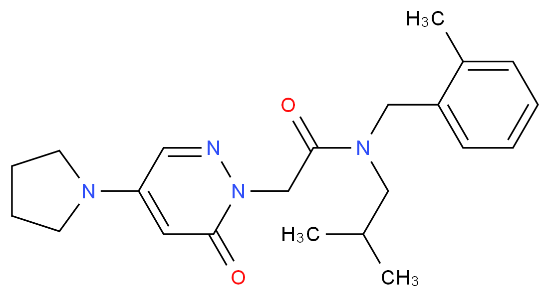 N-isobutyl-N-(2-methylbenzyl)-2-(6-oxo-4-pyrrolidin-1-ylpyridazin-1(6H)-yl)acetamide_分子结构_CAS_)
