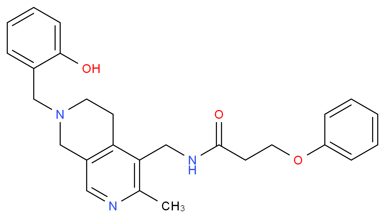 N-{[7-(2-hydroxybenzyl)-3-methyl-5,6,7,8-tetrahydro-2,7-naphthyridin-4-yl]methyl}-3-phenoxypropanamide_分子结构_CAS_)
