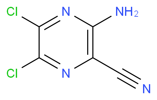 3-Amino-5,6-dichloropyrazine-2-carbonitrile_分子结构_CAS_14340-28-4)