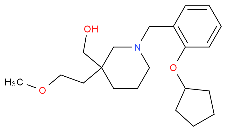 [1-[2-(cyclopentyloxy)benzyl]-3-(2-methoxyethyl)-3-piperidinyl]methanol_分子结构_CAS_)
