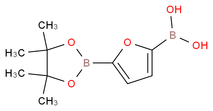 (5-(4,4,5,5-Tetramethyl-1,3,2-dioxaborolan-2-yl)furan-2-yl)boronic acid_分子结构_CAS_476004-83-8)