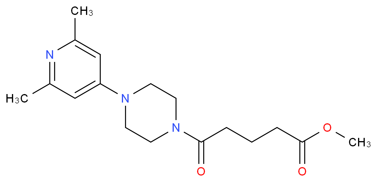 methyl 5-[4-(2,6-dimethyl-4-pyridinyl)-1-piperazinyl]-5-oxopentanoate_分子结构_CAS_)