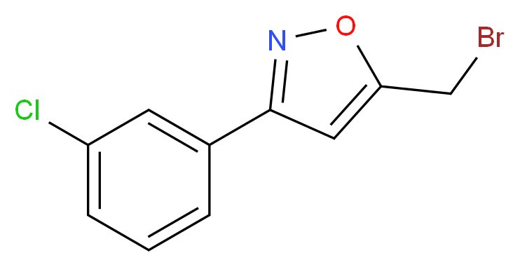 5-(bromomethyl)-3-(3-chlorophenyl)-1,2-oxazole_分子结构_CAS_205928-88-7