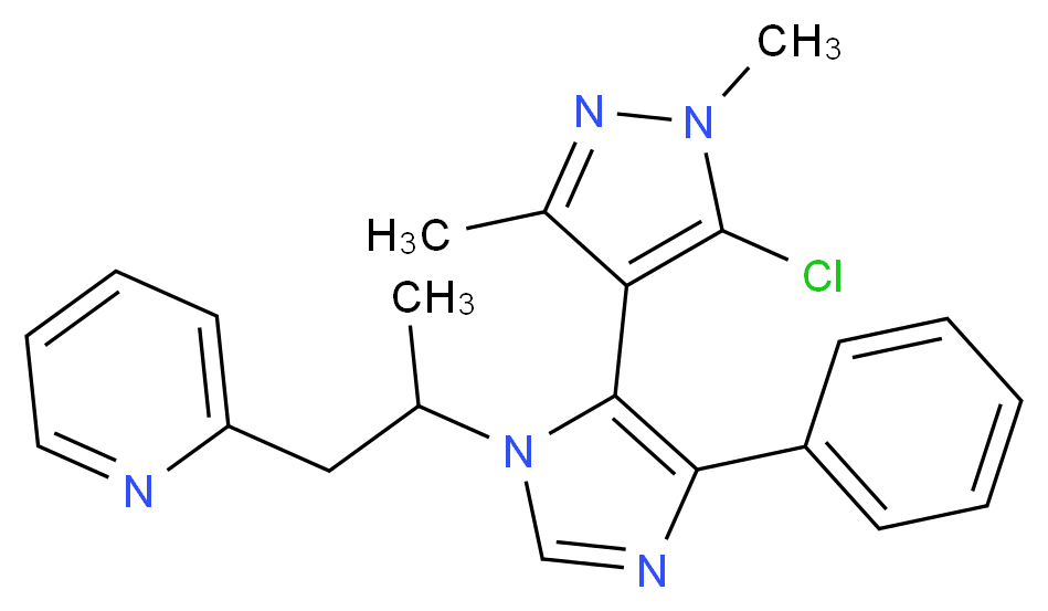 2-{2-[5-(5-chloro-1,3-dimethyl-1H-pyrazol-4-yl)-4-phenyl-1H-imidazol-1-yl]propyl}pyridine_分子结构_CAS_)