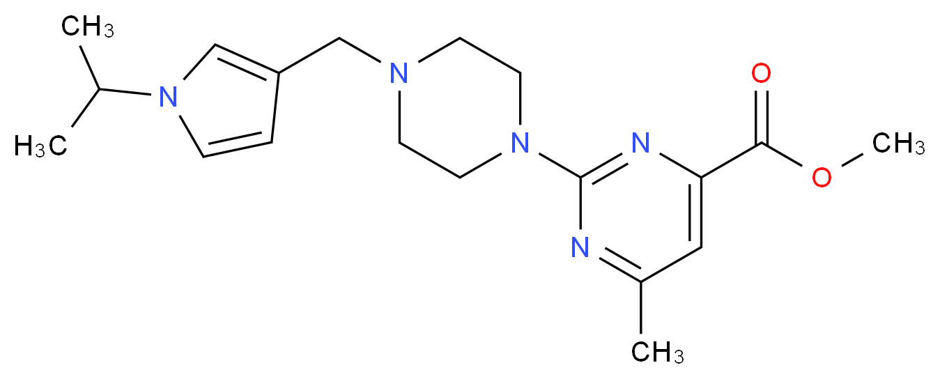 methyl 2-{4-[(1-isopropyl-1H-pyrrol-3-yl)methyl]piperazin-1-yl}-6-methylpyrimidine-4-carboxylate_分子结构_CAS_)