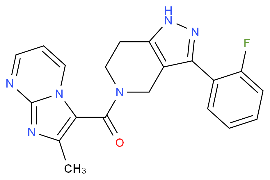 3-(2-fluorophenyl)-5-[(2-methylimidazo[1,2-a]pyrimidin-3-yl)carbonyl]-4,5,6,7-tetrahydro-1H-pyrazolo[4,3-c]pyridine_分子结构_CAS_)
