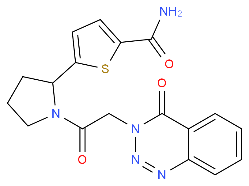 5-{1-[(4-oxo-1,2,3-benzotriazin-3(4H)-yl)acetyl]-2-pyrrolidinyl}-2-thiophenecarboxamide_分子结构_CAS_)