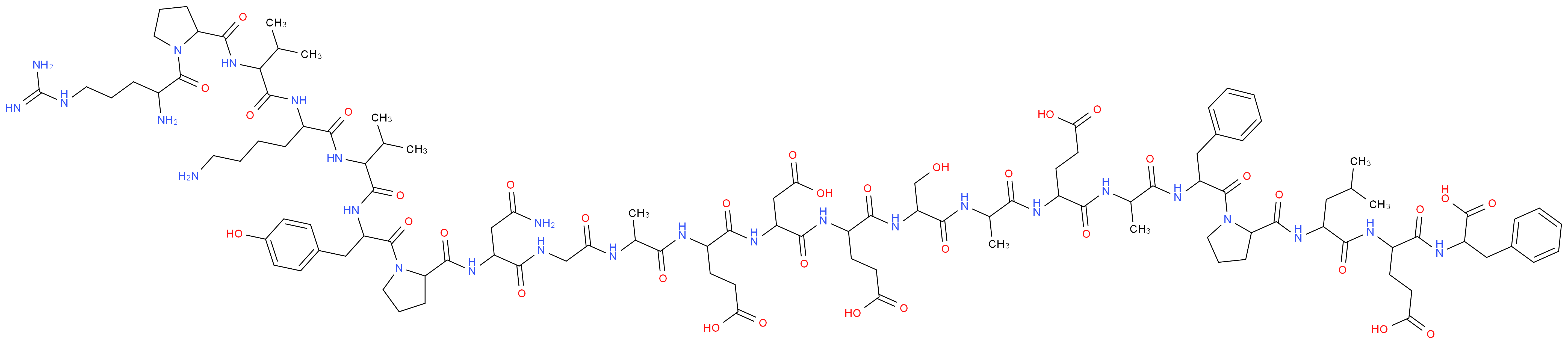 4-{2-[2-(2-{[1-(2-{2-[6-amino-2-(2-{[1-(2-amino-5-carbamimidamidopentanoyl)pyrrolidin-2-yl]formamido}-3-methylbutanamido)hexanamido]-3-methylbutanamido}-3-(4-hydroxyphenyl)propanoyl)pyrrolidin-2-yl]formamido}-3-carbamoylpropanamido)acetamido]propanamido}-4-{[2-carboxy-1-({3-carboxy-1-[(1-{[1-({3-carboxy-1-[(1-{[1-(2-{[1-({3-carboxy-1-[(1-carboxy-2-phenylethyl)carbamoyl]propyl}carbamoyl)-3-methylbutyl]carbamoyl}pyrrolidin-1-yl)-1-oxo-3-phenylpropan-2-yl]carbamoyl}ethyl)carbamoyl]propyl}carbamoyl)ethyl]carbamoyl}-2-hydroxyethyl)carbamoyl]propyl}carbamoyl)ethyl]carbamoyl}butanoic acid_分子结构_CAS_53917-42-3