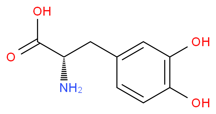 (2S)-2-amino-3-(3,4-dihydroxyphenyl)propanoic acid_分子结构_CAS_59-92-7