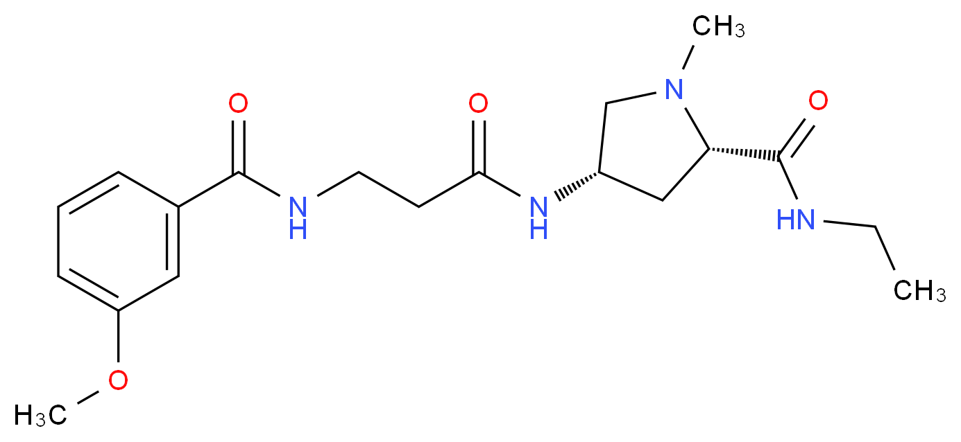 (4S)-N-ethyl-4-{[N-(3-methoxybenzoyl)-beta-alanyl]amino}-1-methyl-L-prolinamide_分子结构_CAS_)