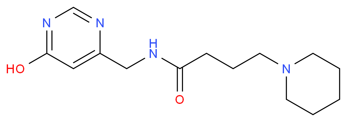 N-[(6-hydroxy-4-pyrimidinyl)methyl]-4-(1-piperidinyl)butanamide_分子结构_CAS_)