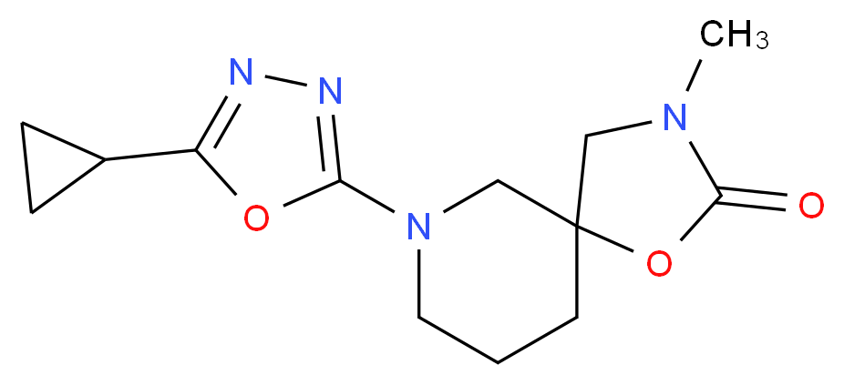 7-(5-cyclopropyl-1,3,4-oxadiazol-2-yl)-3-methyl-1-oxa-3,7-diazaspiro[4.5]decan-2-one_分子结构_CAS_)