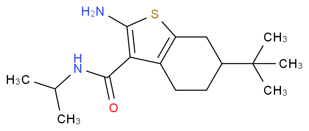2-Amino-6-tert-butyl-N-isopropyl-4,5,6,7-tetrahydro-1-benzothiophene-3-carboxamide_分子结构_CAS_)