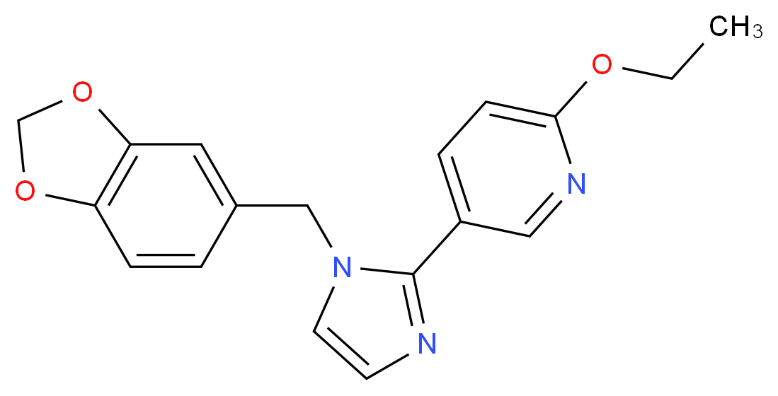 5-[1-(1,3-benzodioxol-5-ylmethyl)-1H-imidazol-2-yl]-2-ethoxypyridine_分子结构_CAS_)