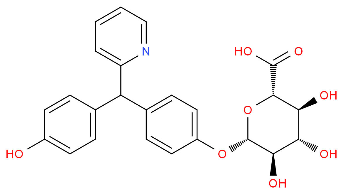 (2S,3S,4S,5R,6S)-3,4,5-trihydroxy-6-{4-[(4-hydroxyphenyl)(pyridin-2-yl)methyl]phenoxy}oxane-2-carboxylic acid_分子结构_CAS_31050-47-2