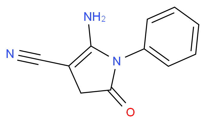 2-amino-5-oxo-1-phenyl-4,5-dihydro-1H-pyrrole-3-carbonitrile_分子结构_CAS_124476-77-3