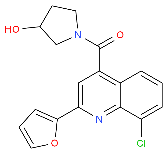 1-{[8-chloro-2-(2-furyl)-4-quinolinyl]carbonyl}-3-pyrrolidinol_分子结构_CAS_)