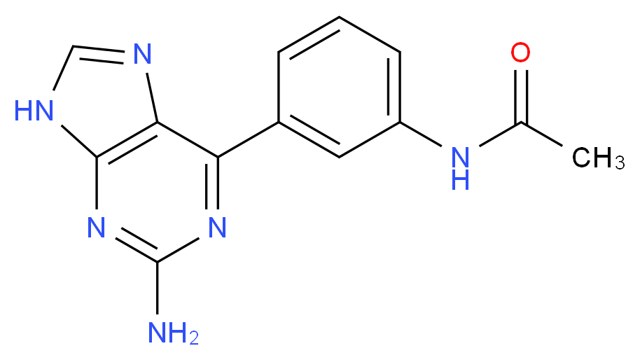 N-[3-(2-amino-9H-purin-6-yl)phenyl]acetamide_分子结构_CAS_)