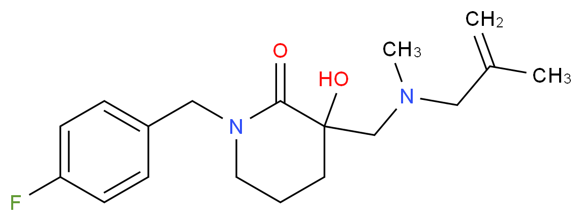 1-(4-fluorobenzyl)-3-hydroxy-3-{[methyl(2-methyl-2-propen-1-yl)amino]methyl}-2-piperidinone_分子结构_CAS_)