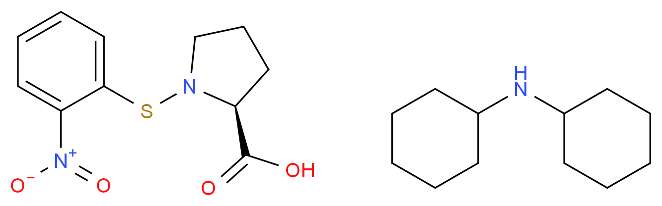 (2S)-1-[(2-nitrophenyl)sulfanyl]pyrrolidine-2-carboxylic acid; N-cyclohexylcyclohexanamine_分子结构_CAS_7675-53-8