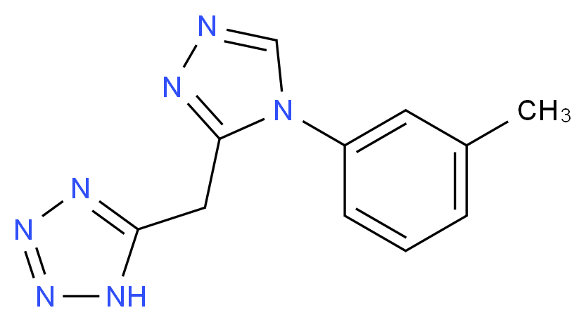 5-{[4-(3-methylphenyl)-4H-1,2,4-triazol-3-yl]methyl}-1H-tetrazole_分子结构_CAS_)