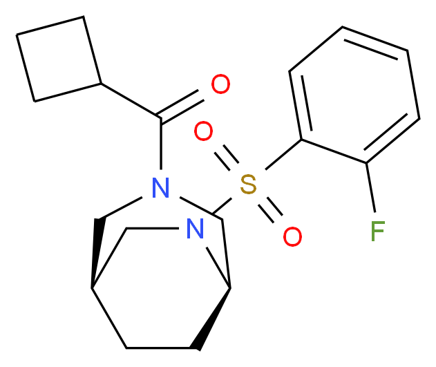 (1S*,5R*)-3-(cyclobutylcarbonyl)-6-[(2-fluorophenyl)sulfonyl]-3,6-diazabicyclo[3.2.2]nonane_分子结构_CAS_)