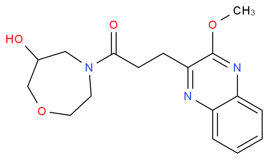 4-[3-(3-methoxyquinoxalin-2-yl)propanoyl]-1,4-oxazepan-6-ol_分子结构_CAS_)