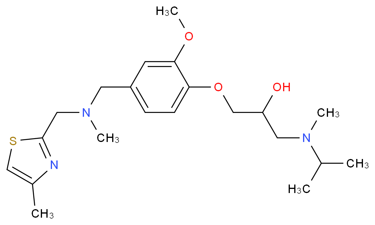 1-[isopropyl(methyl)amino]-3-[2-methoxy-4-({methyl[(4-methyl-1,3-thiazol-2-yl)methyl]amino}methyl)phenoxy]-2-propanol_分子结构_CAS_)