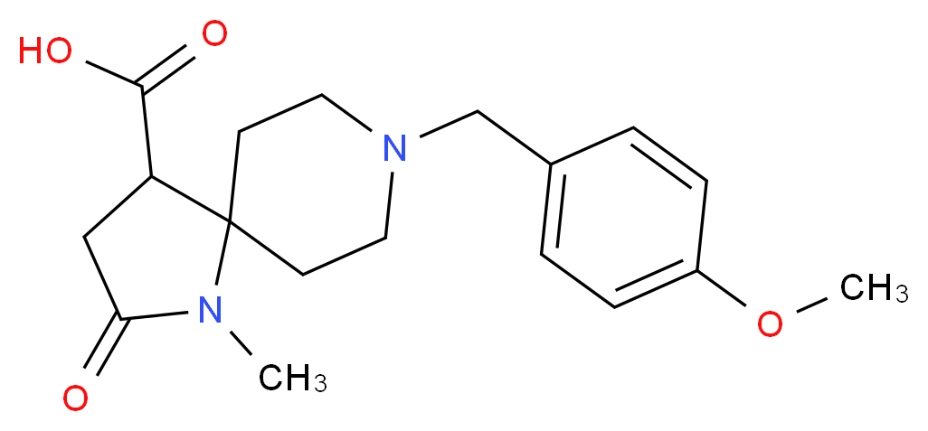 8-(4-methoxybenzyl)-1-methyl-2-oxo-1,8-diazaspiro[4.5]decane-4-carboxylic acid_分子结构_CAS_)