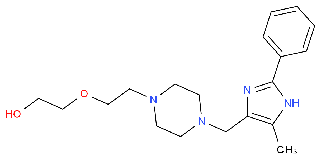 2-(2-{4-[(5-methyl-2-phenyl-1H-imidazol-4-yl)methyl]-1-piperazinyl}ethoxy)ethanol_分子结构_CAS_)